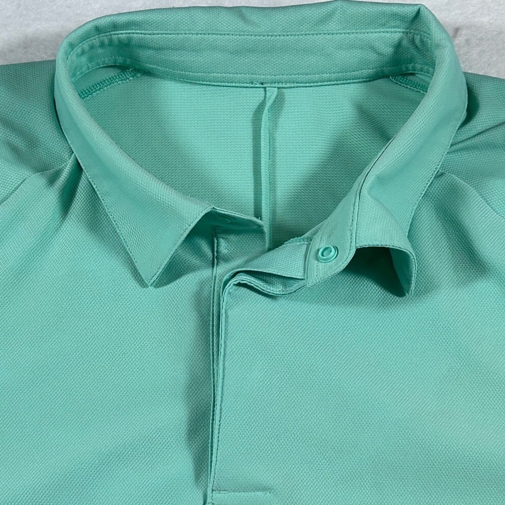 Lululemon Evolution Polo Shirt Mens XL Mint Green Short Sleeve Golf Activewear